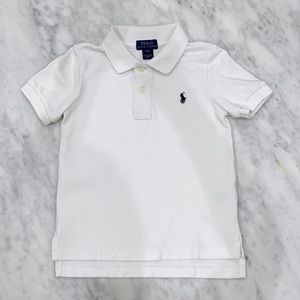 Polo by Ralph Lauren White Polo Shirt with Navy Logo